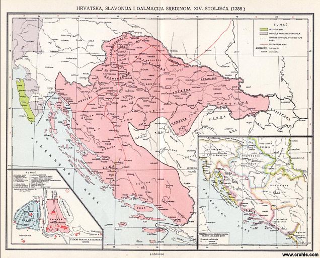 Hrvatska, Slavonija i Dalmacija sredinom 14. stoljeća