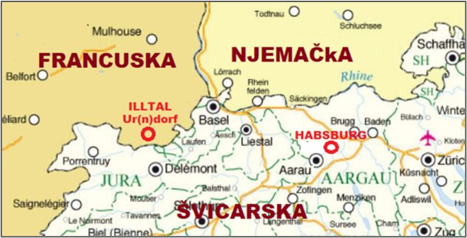 Ur(n)dorf, gdje su korijeni senjskih Rittera, danas je dio općine Illtal nedaleko od francusko-švicarske granice. Tim je područjem još u XIII. stoljeću iz svoje osamdesetak kilometara udaljene utvrde (Hab/it/sburg) vladala velikaška obitelj Habsburg koja će s vremenom izgraditi carstvo koje će se protezati i do naših krajeva, što najvjerojatnije objašnjava i kako su Ritteri – navodno preko Praga – dospjeli i do Senja. 